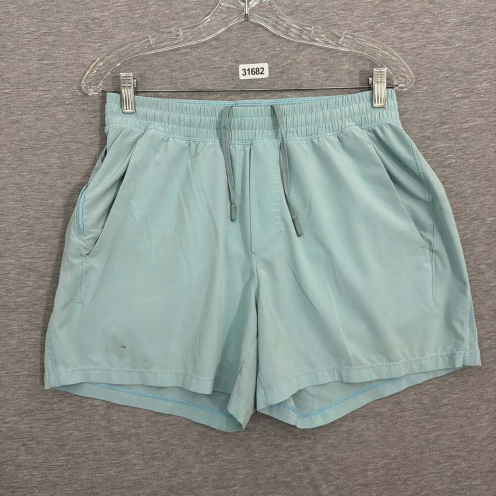 Lululemon Men’s Size Medium Blue Polyester 5" Linerless Pace Breaker Shorts